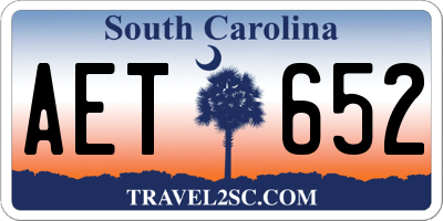 SC license plate AET652