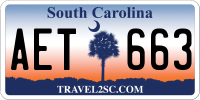 SC license plate AET663