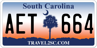 SC license plate AET664