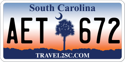 SC license plate AET672