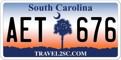 SC license plate AET676