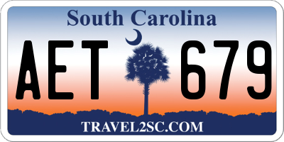 SC license plate AET679