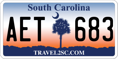 SC license plate AET683