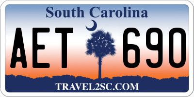 SC license plate AET690