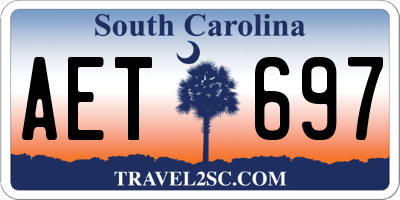 SC license plate AET697
