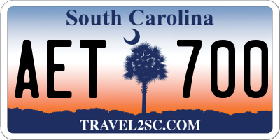 SC license plate AET700