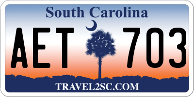 SC license plate AET703