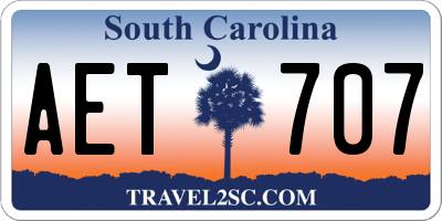 SC license plate AET707
