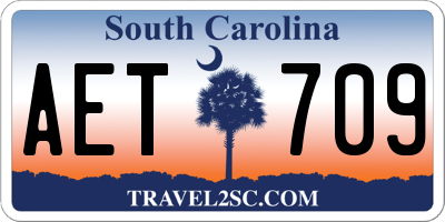 SC license plate AET709