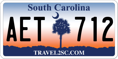 SC license plate AET712