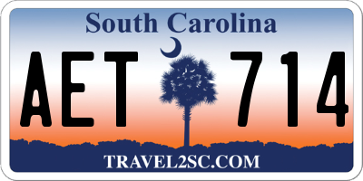 SC license plate AET714