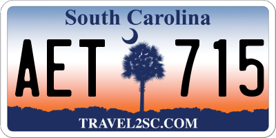 SC license plate AET715