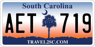 SC license plate AET719