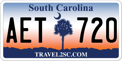 SC license plate AET720