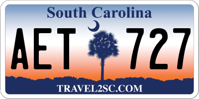 SC license plate AET727