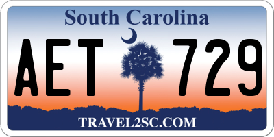 SC license plate AET729