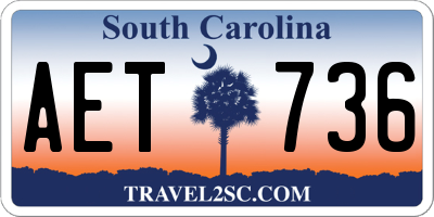 SC license plate AET736