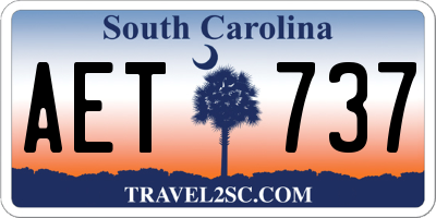 SC license plate AET737
