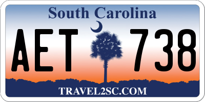 SC license plate AET738