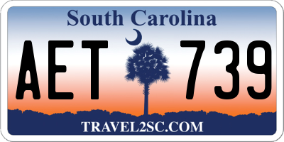 SC license plate AET739