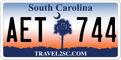 SC license plate AET744