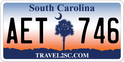 SC license plate AET746