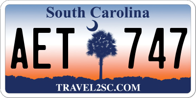 SC license plate AET747