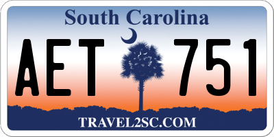 SC license plate AET751
