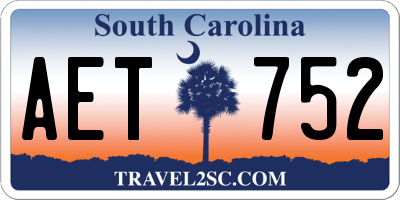 SC license plate AET752