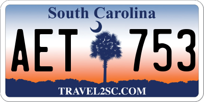 SC license plate AET753
