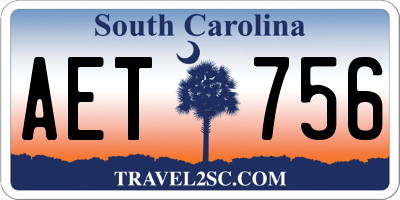 SC license plate AET756