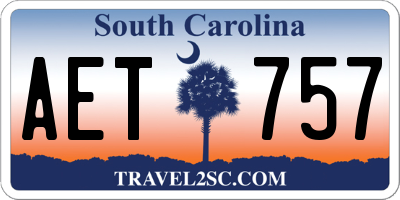 SC license plate AET757
