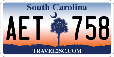 SC license plate AET758