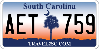 SC license plate AET759