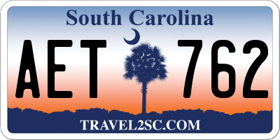 SC license plate AET762