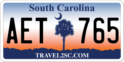 SC license plate AET765