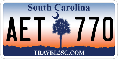 SC license plate AET770