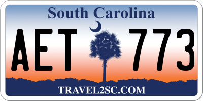 SC license plate AET773