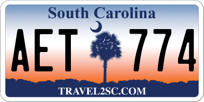 SC license plate AET774