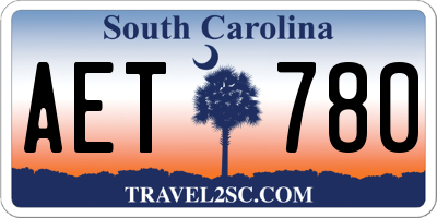 SC license plate AET780