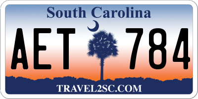 SC license plate AET784