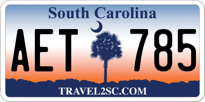 SC license plate AET785