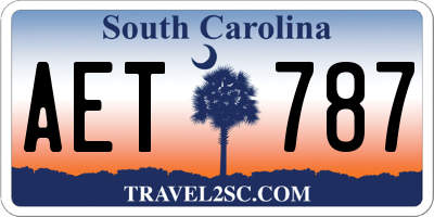SC license plate AET787