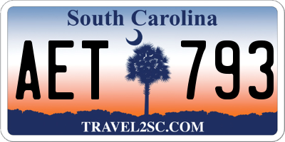SC license plate AET793