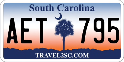 SC license plate AET795