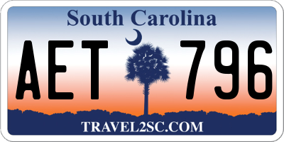 SC license plate AET796