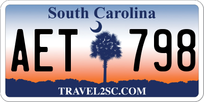 SC license plate AET798