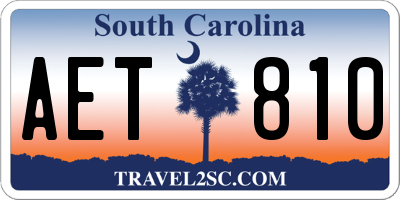 SC license plate AET810