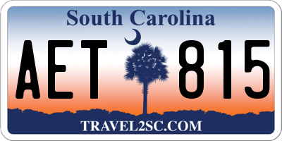 SC license plate AET815