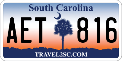 SC license plate AET816
